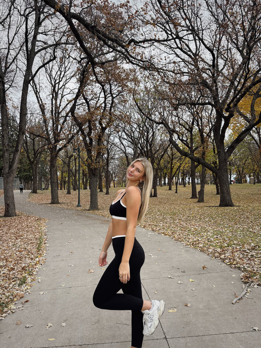 black double lined leggings