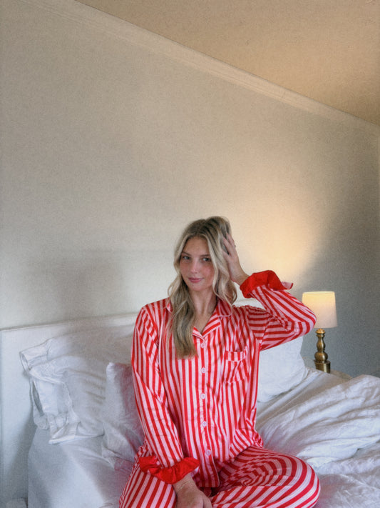 red and pink pajamas