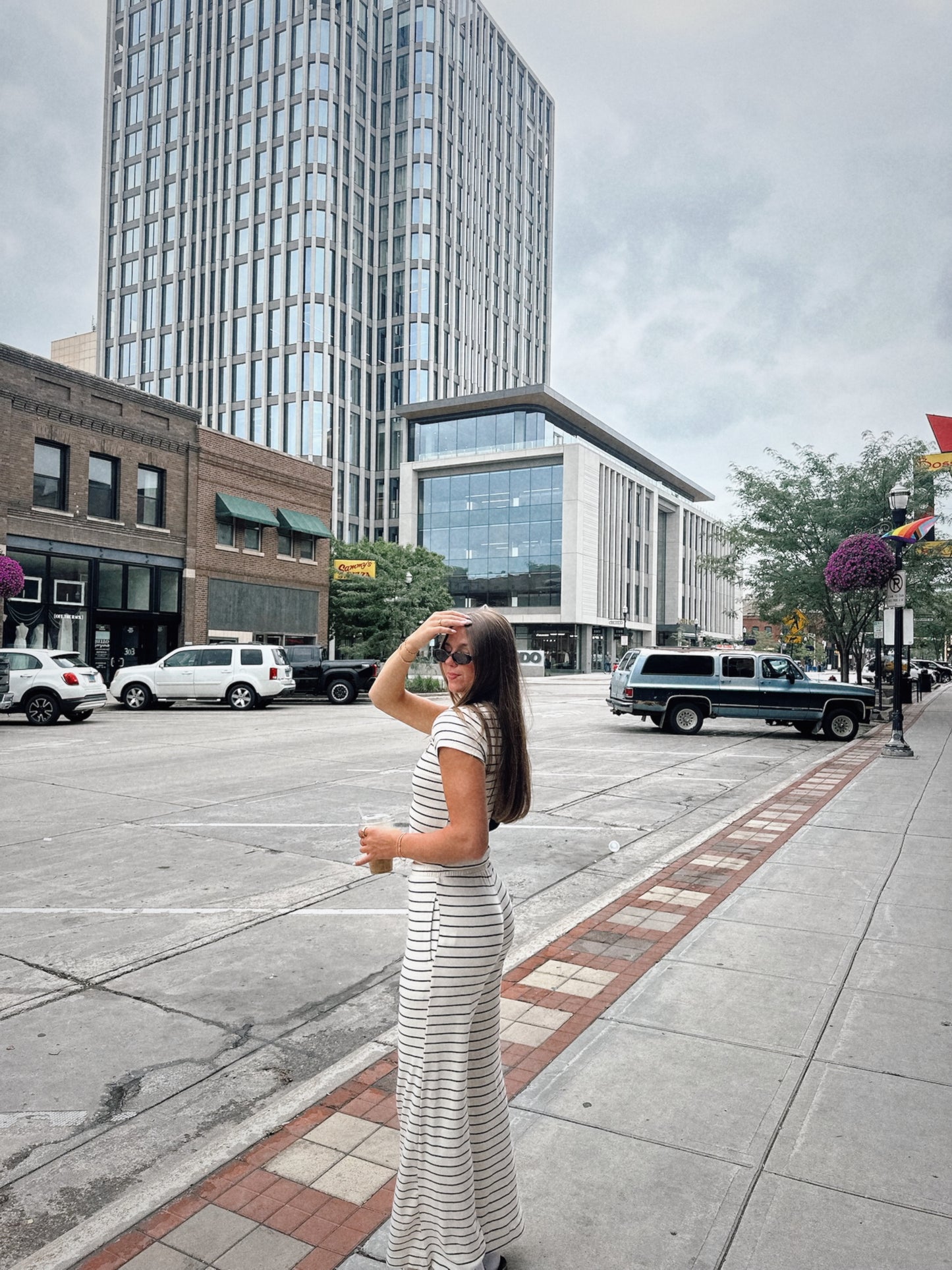 black and cream striped shirt